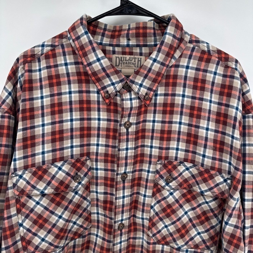 Duluth Trading Shirt Mens 3XL Plaid Flannel Button Up Heavyweight Workwear